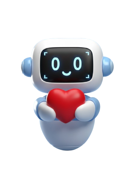 Ilustração de um rôbo com uma placa de aviso