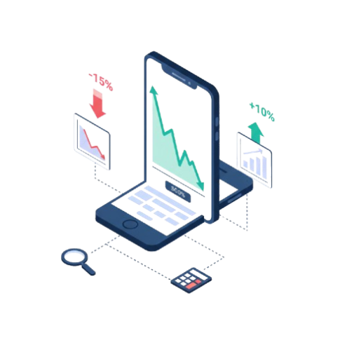 Ilustração de homem olhando relatórios