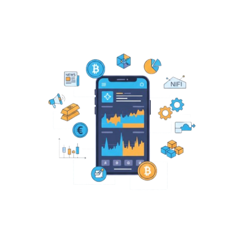 Ilustração de 3 moedas caindo dentro de uma pasta