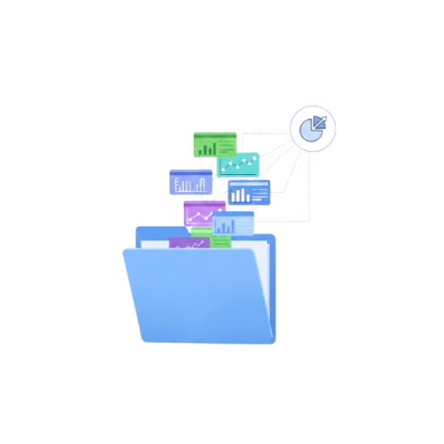 Um conjunto de cartões caindo dentro de uma pasta