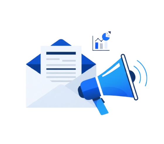 Ícone desenhado de carta e megafone